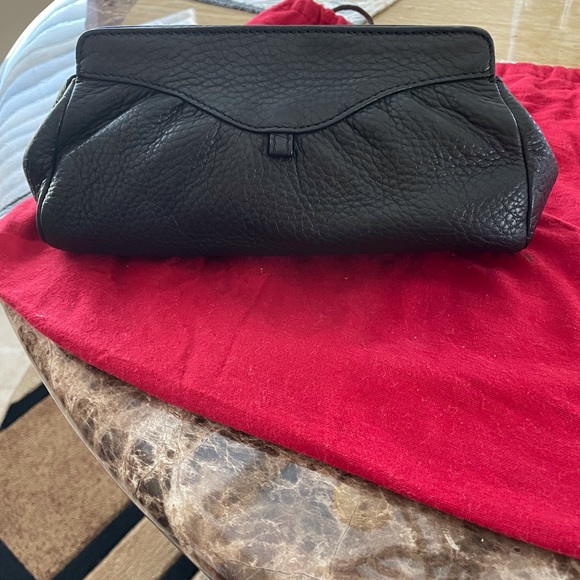 Cole Haan Black Pebble Leather Makeup Bag NWOT 10 X 5 - Picture 4 of 10